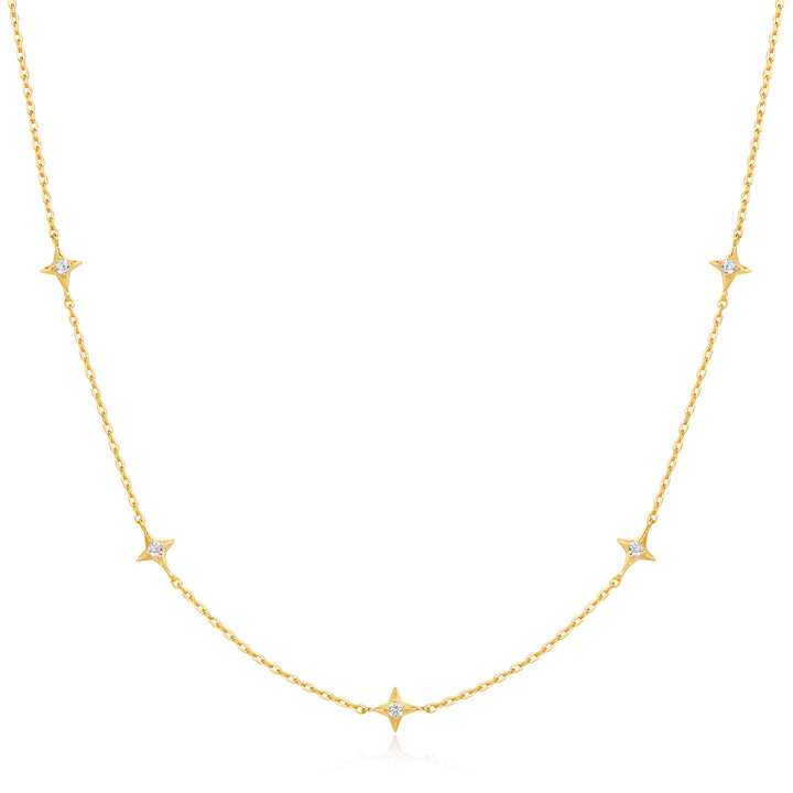 Gold Stars Station Necklace