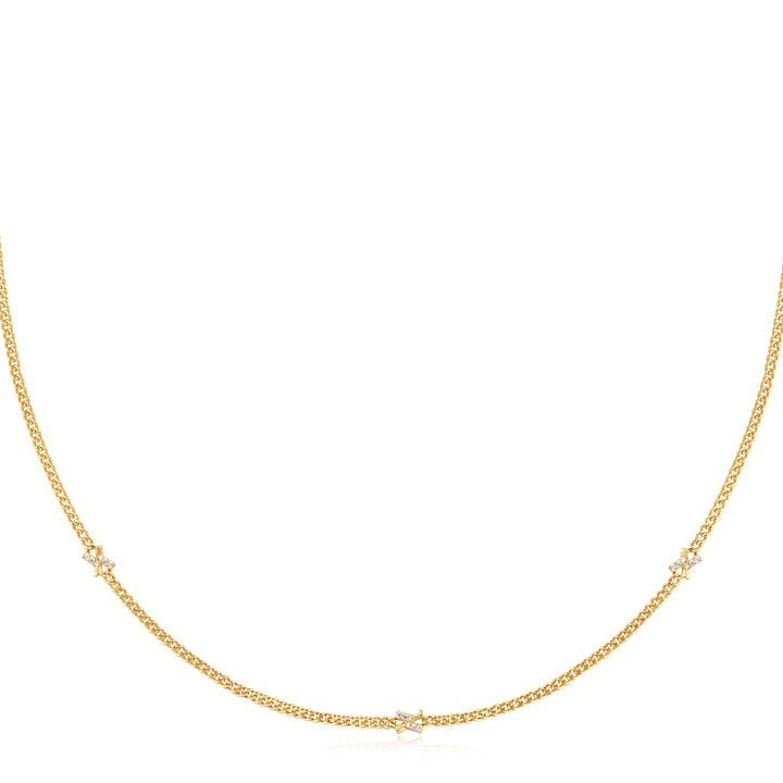 Gold Cross Station Necklace