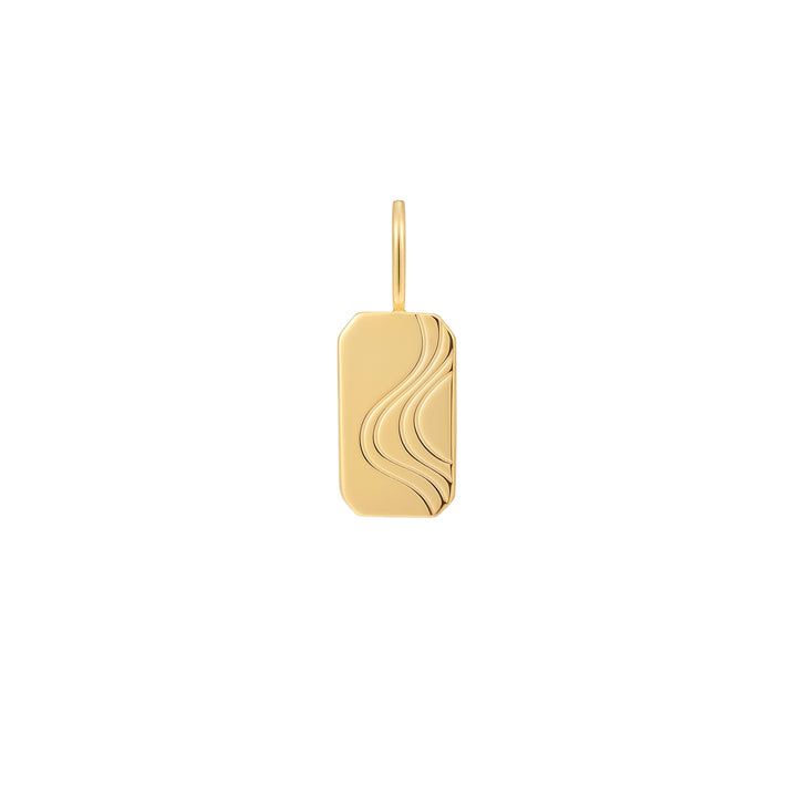 Gold Wave Tag Charm