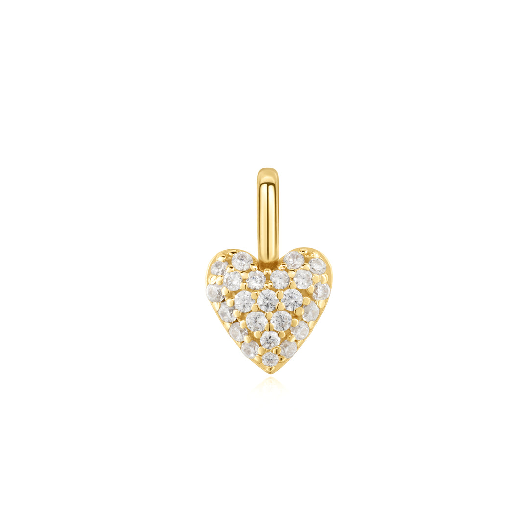 Gold Heart Pavé Charm