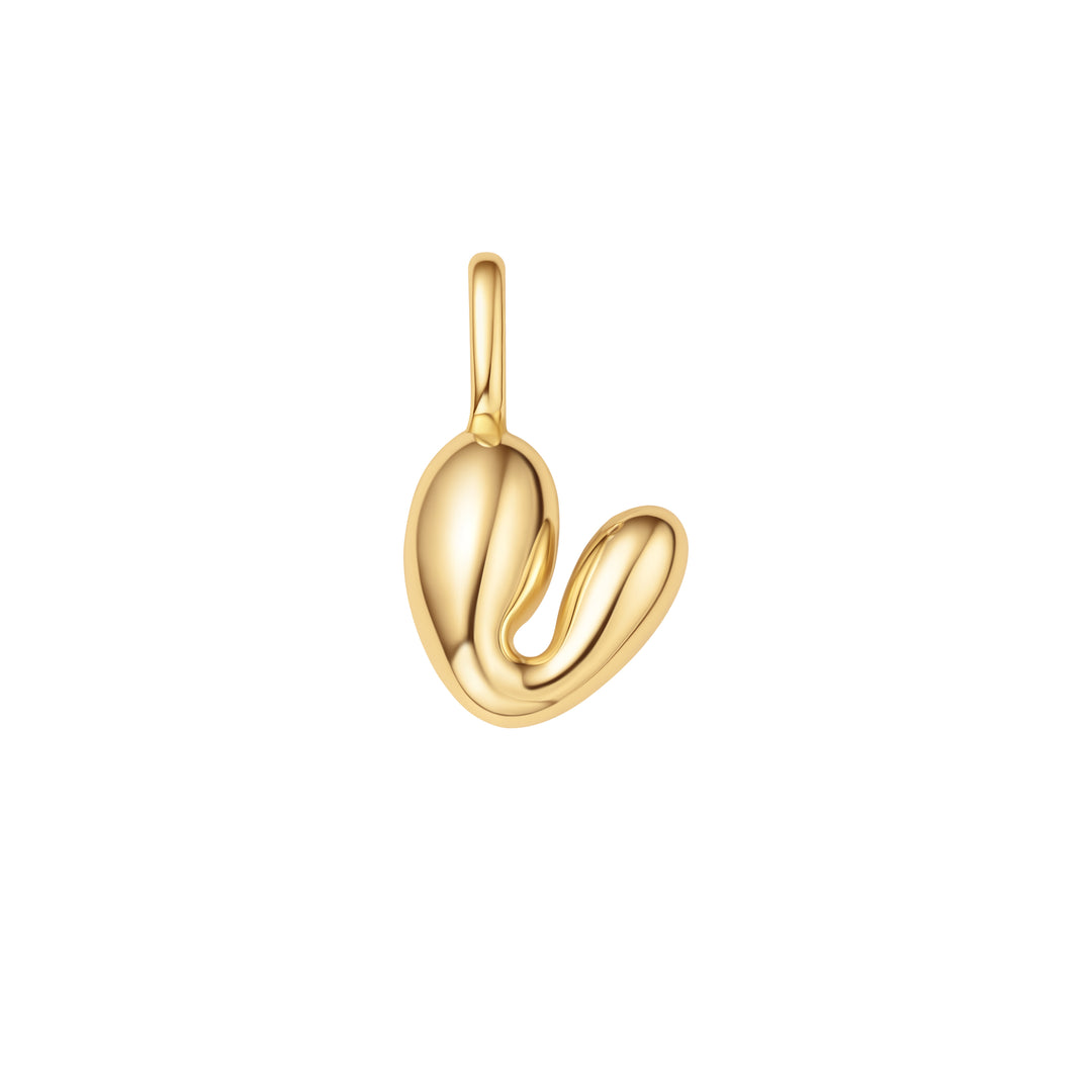 Gold V Letter Charm