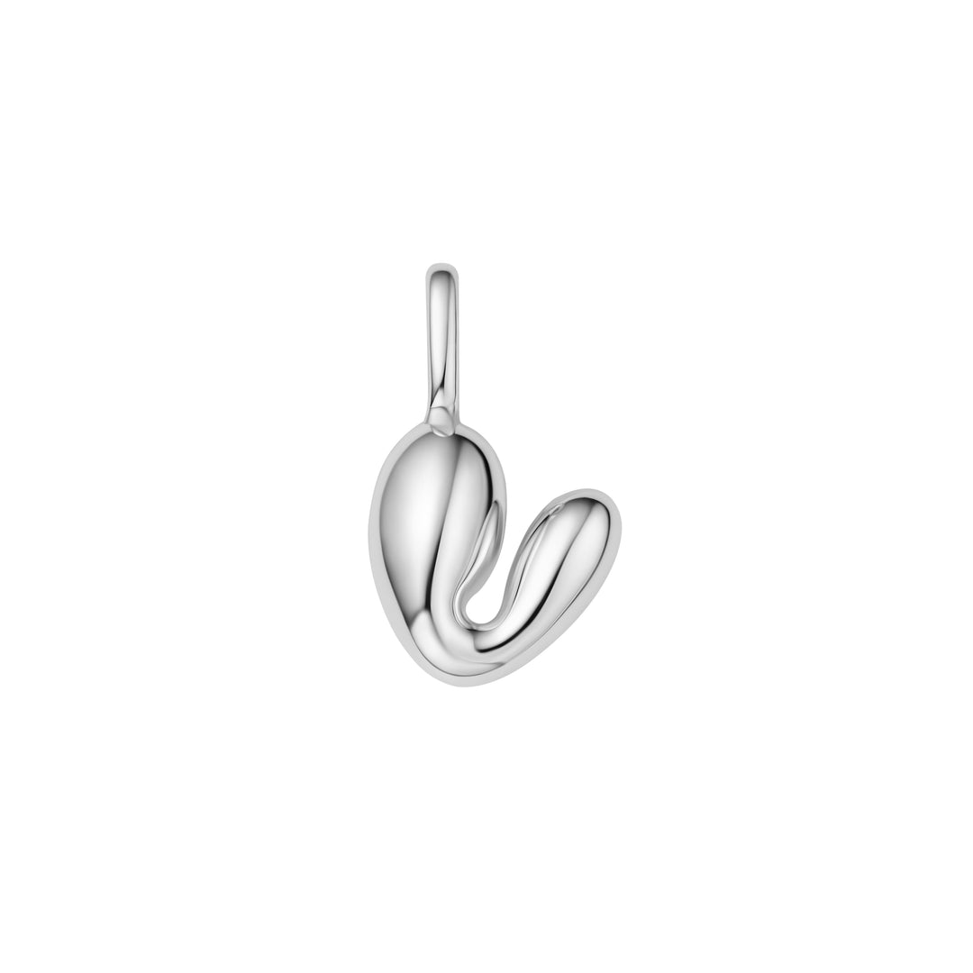 Silver V Letter Charm