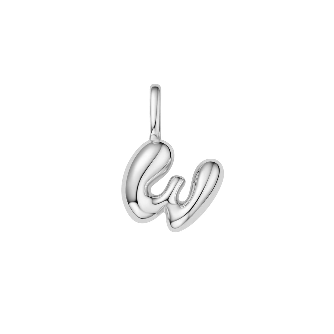 Silver W Letter Charm