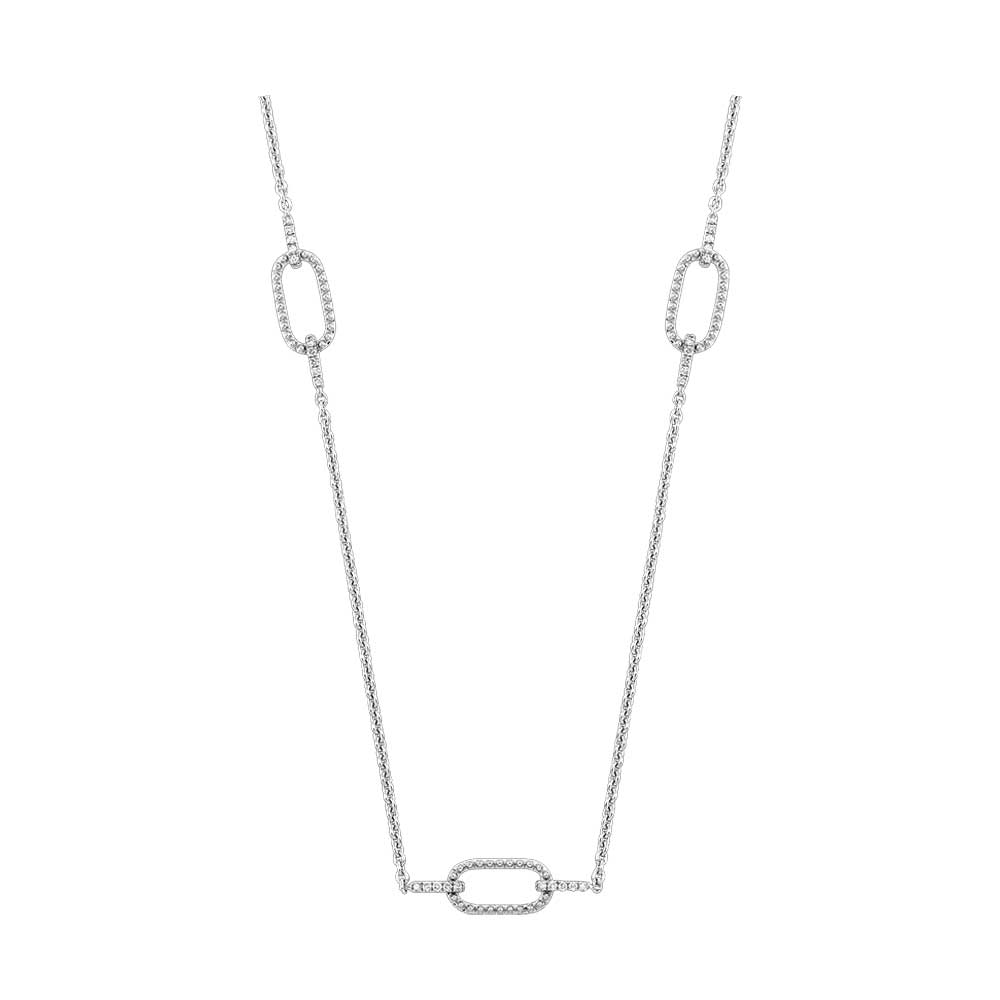 Silver Diamond 1/10Ctw Necklace