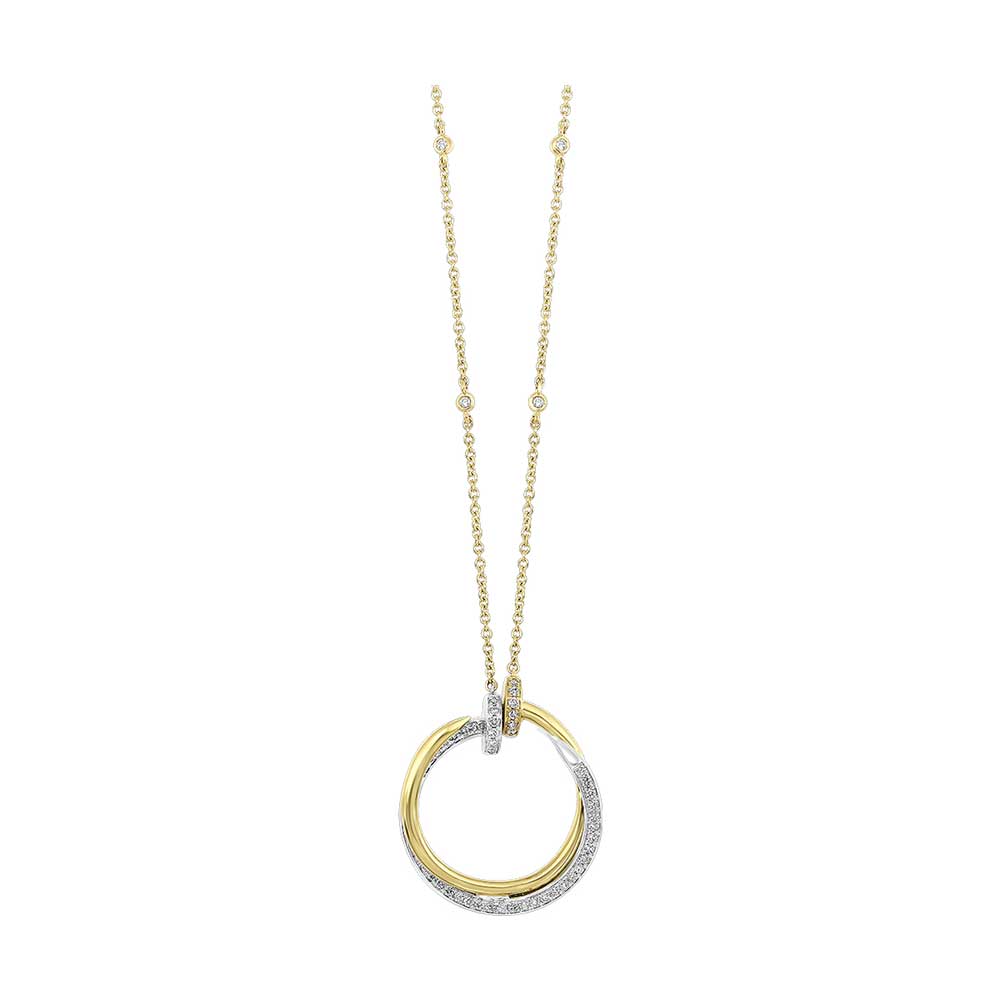 14Kt White Yellow Gold Diamond 1/3Ctw Necklace