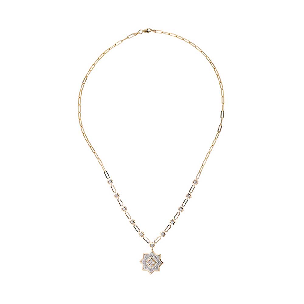 14Kt White Yellow Gold Diamond 1Ctw Necklace