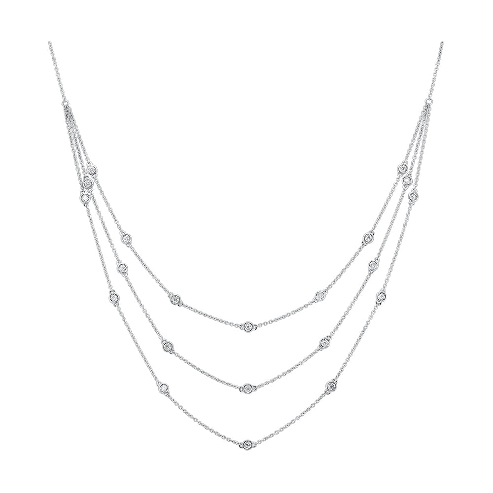 14Kt White Gold Diamond 3/4Ctw Necklace