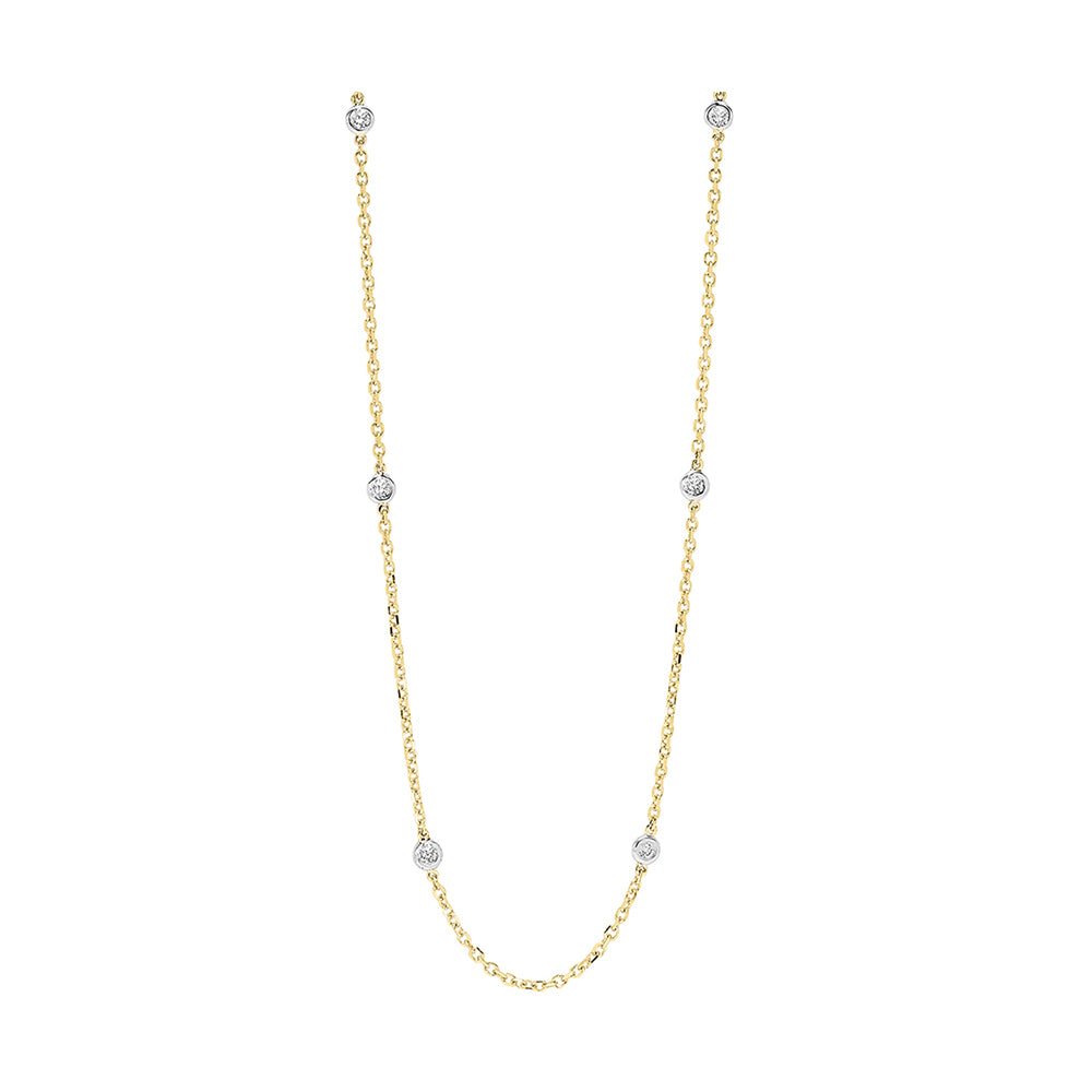 14Kt White Yellow Gold Diamond 1Ctw Necklace