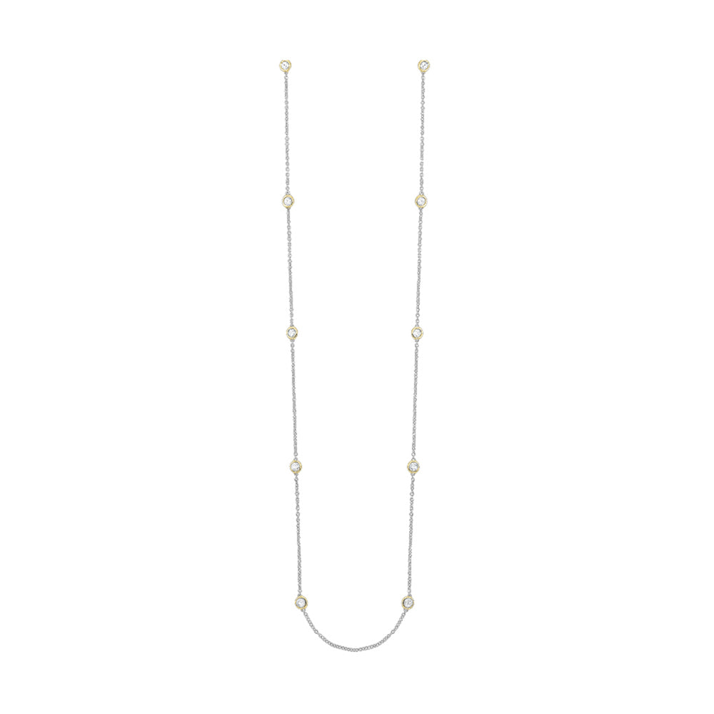 14Kt White Yellow Gold Diamond 2Ctw Necklace