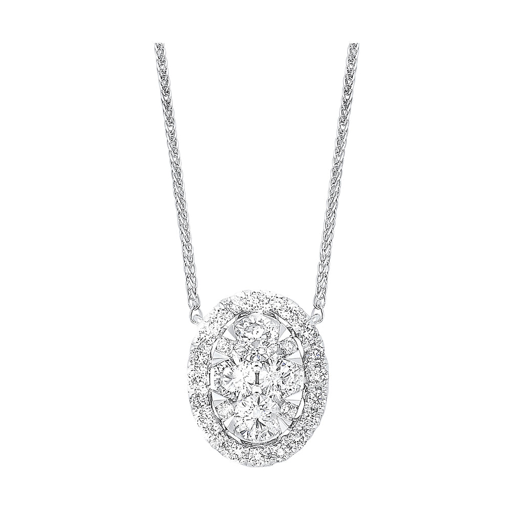 14Kt White Gold Diamond 1/2Ctw Necklace