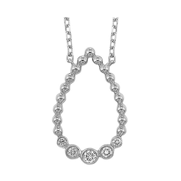 14Kt White Gold Diamond 1/8Ctw Necklace