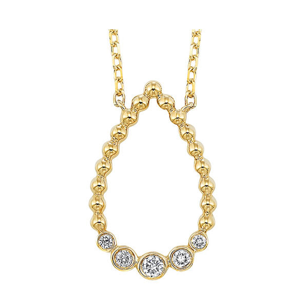 14Kt Yellow Gold Diamond 1/8Ctw Necklace