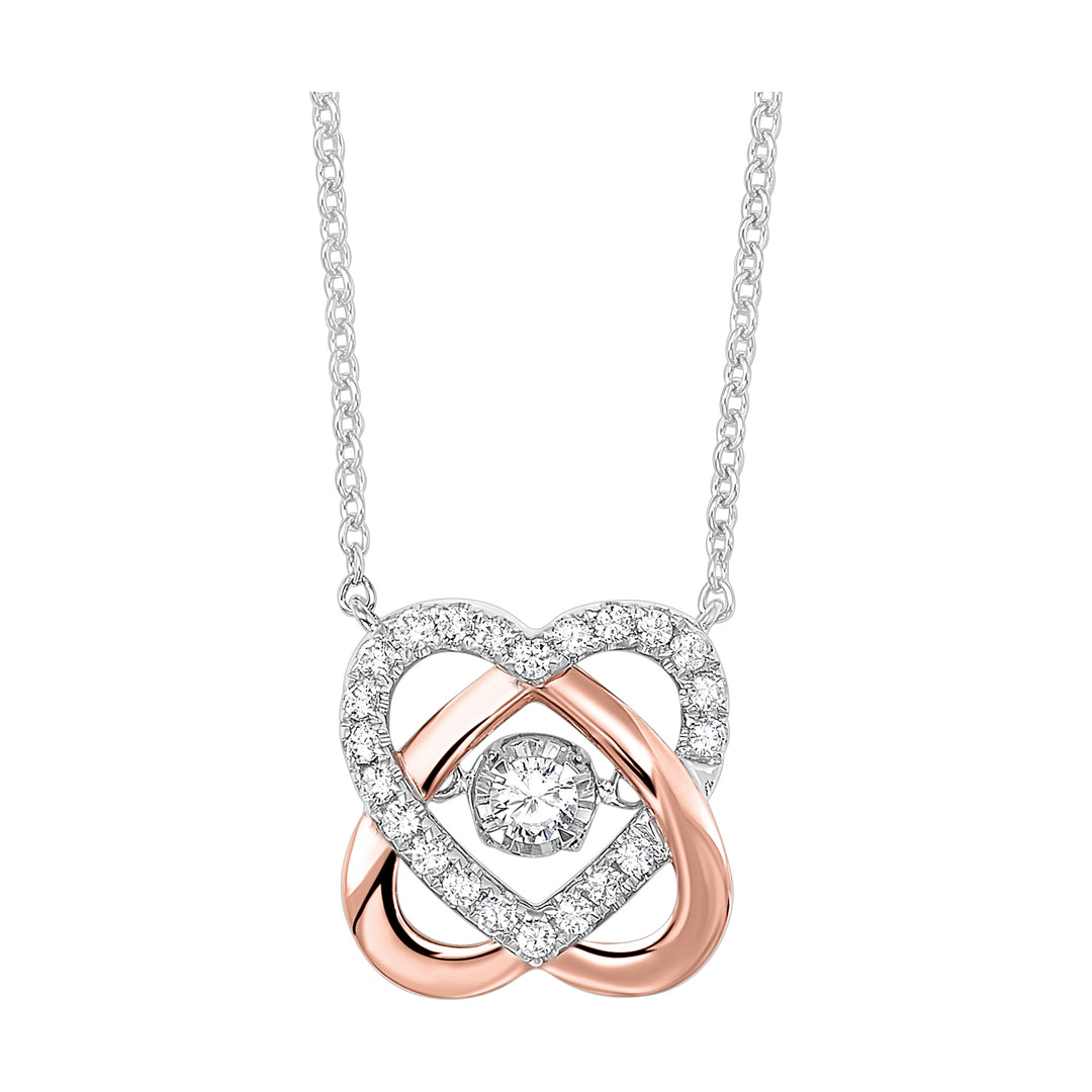 10Kt White Rose Gold Diamond 1/4Ctw Necklace