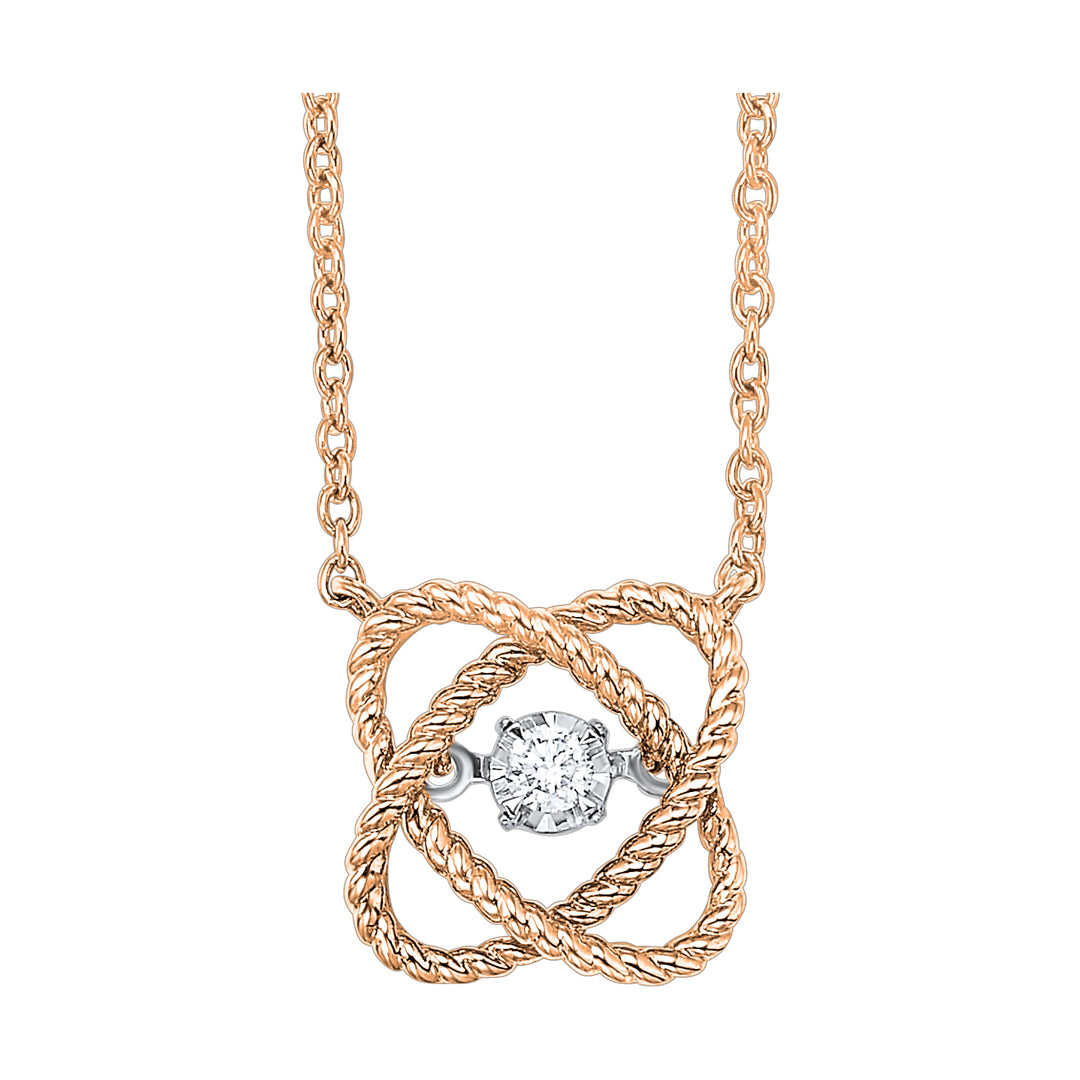 10Kt Rose Gold Diamond 1/20Ctw Necklace