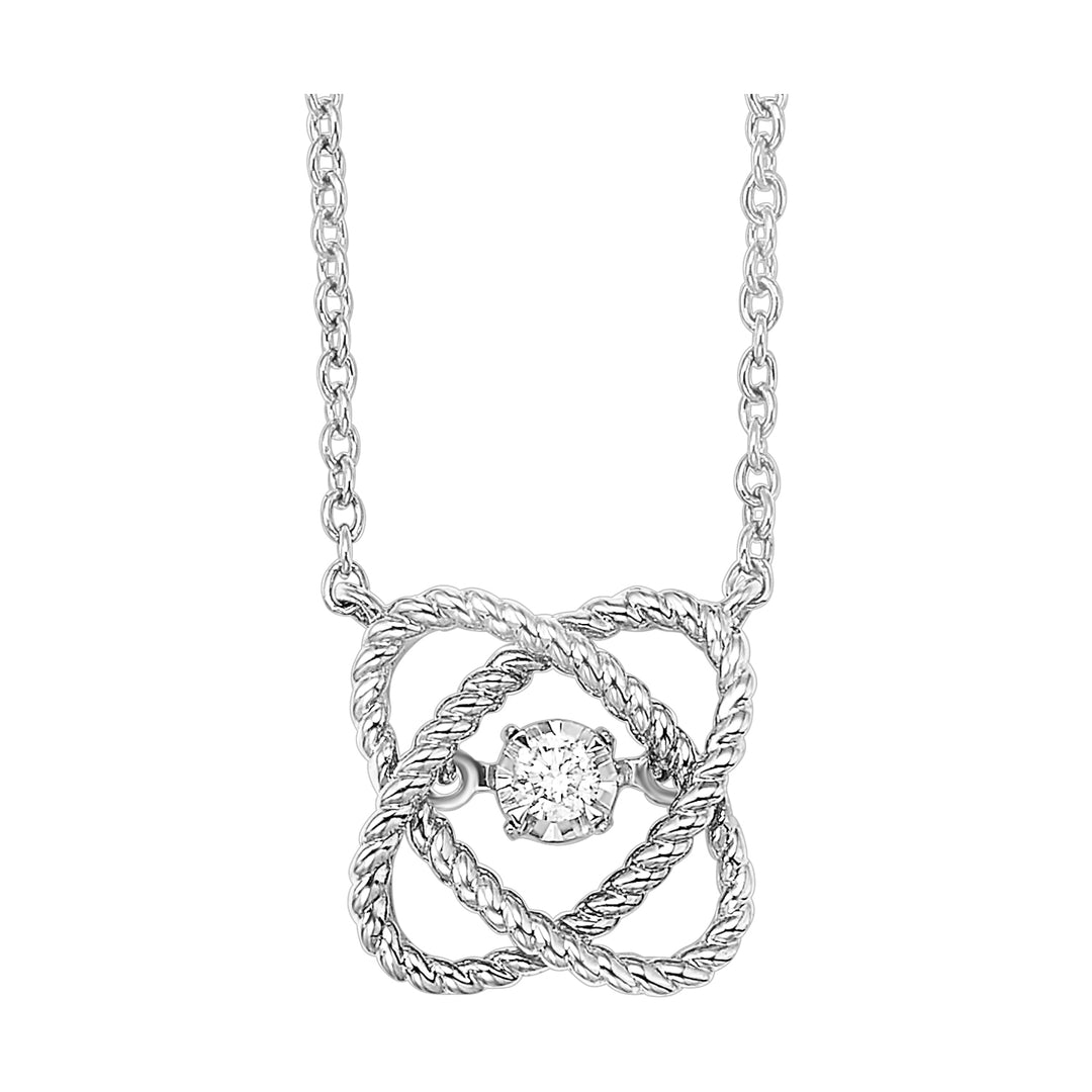 10Kt White Gold Diamond 1/20Ctw Necklace