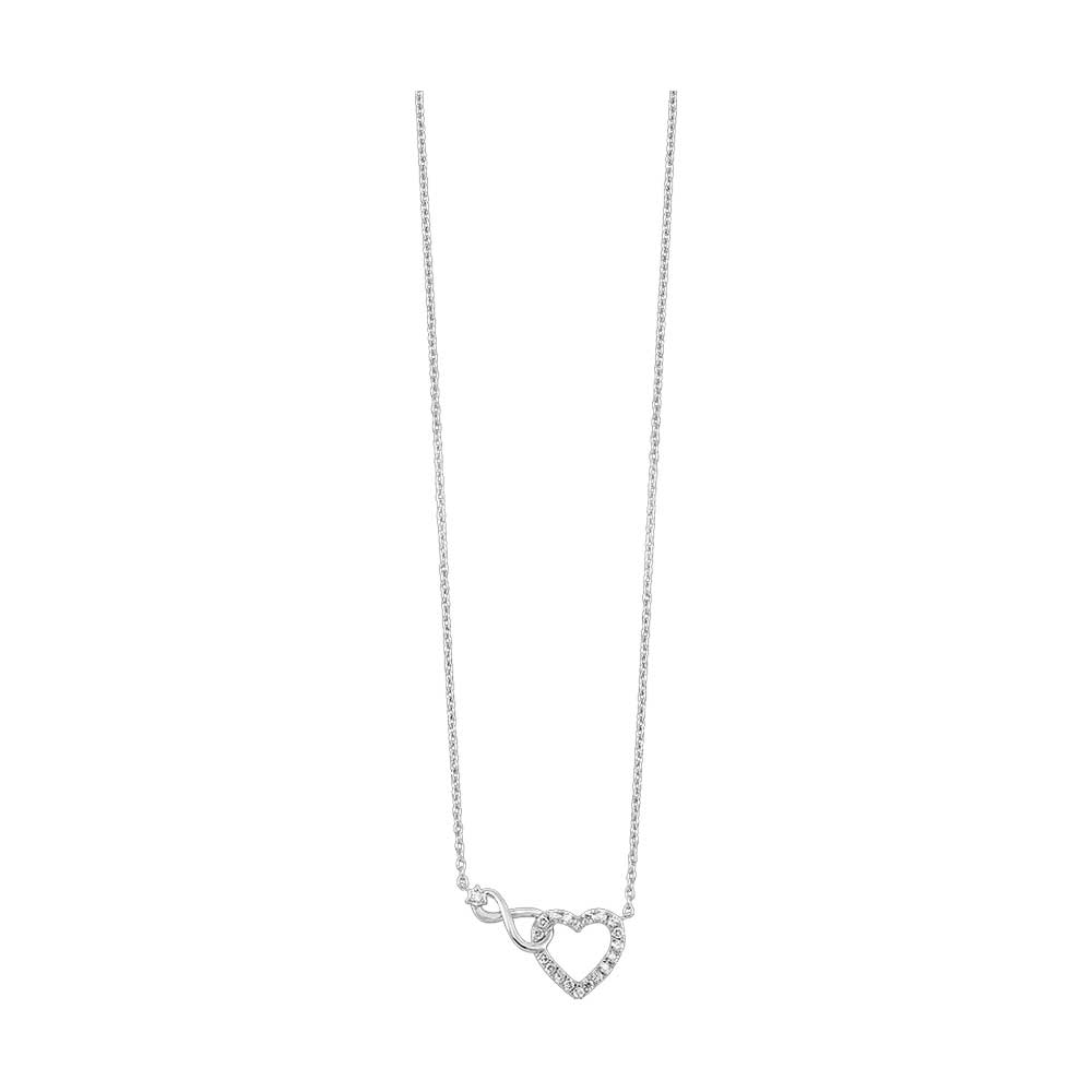 Silver Diamond 1/8Ctw Necklace