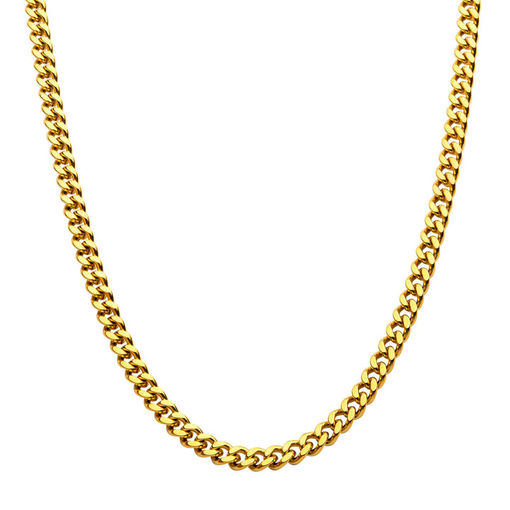 8mm 18Kt Gold IP Miami Cuban Chain Necklace