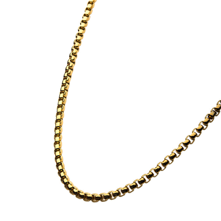 18Kt Gold IP Bold Box Chain Set