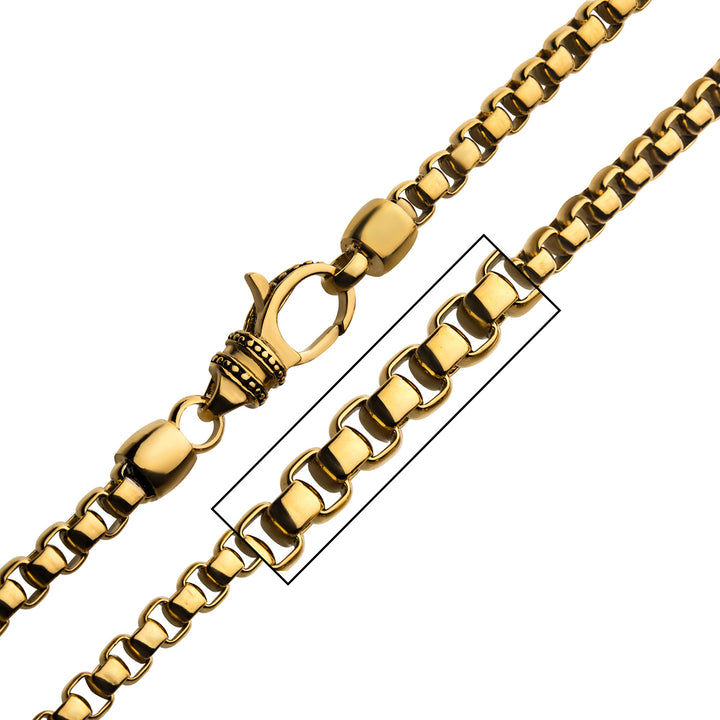 18Kt Gold IP Bold Box Chain Set