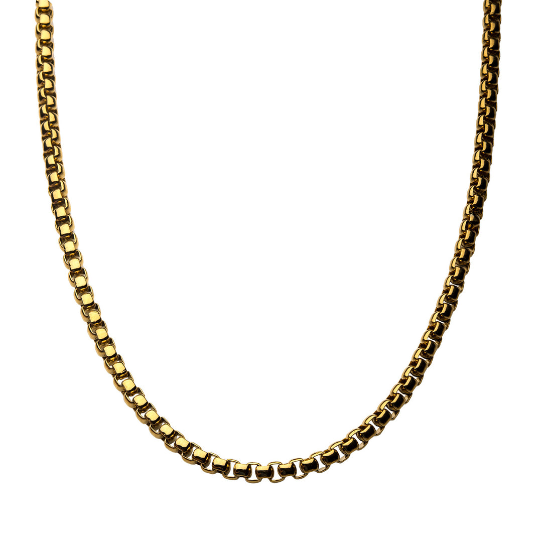 18Kt Gold IP Bold Box Chain Set