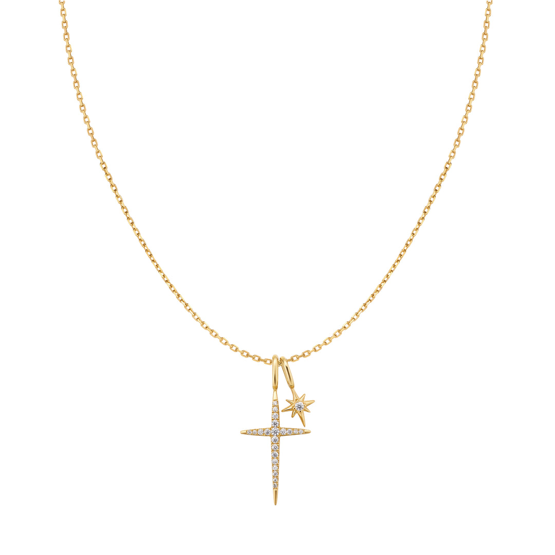 Gold Guiding Star Charm Necklace