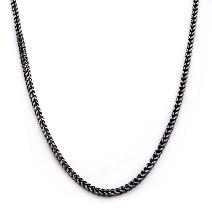 8mm Oxidized Steel Franco Chain Necklace