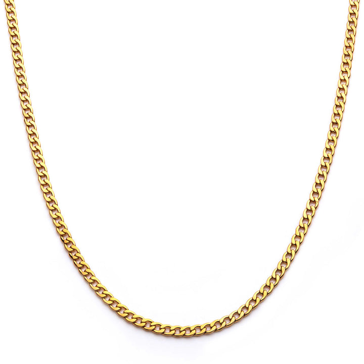 6mm 18Kt Gold IP Classic Curb Chain Necklace