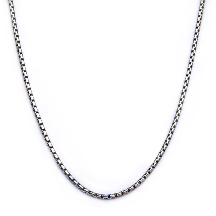 3mm Oxidized Steel Boston Link Chain Necklace