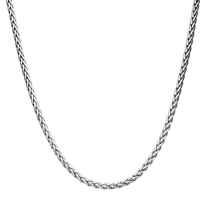 5mm High Polished Finish Stainless Steel Spiga Chain Necklace