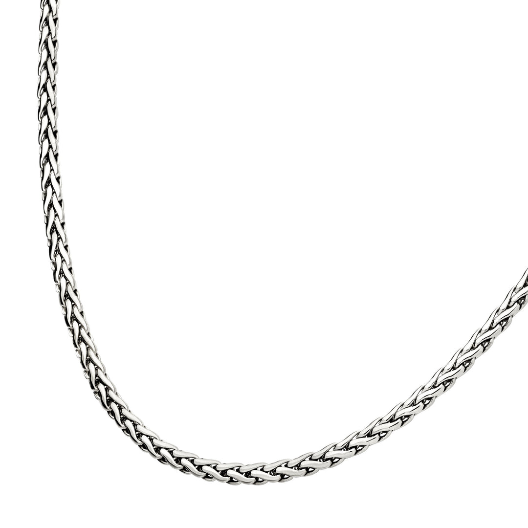 5mm High Polished Finish Stainless Steel Spiga Chain Necklace