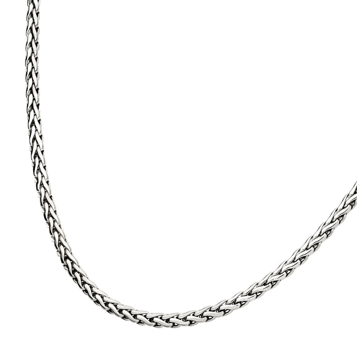 5mm High Polished Finish Stainless Steel Spiga Chain Necklace