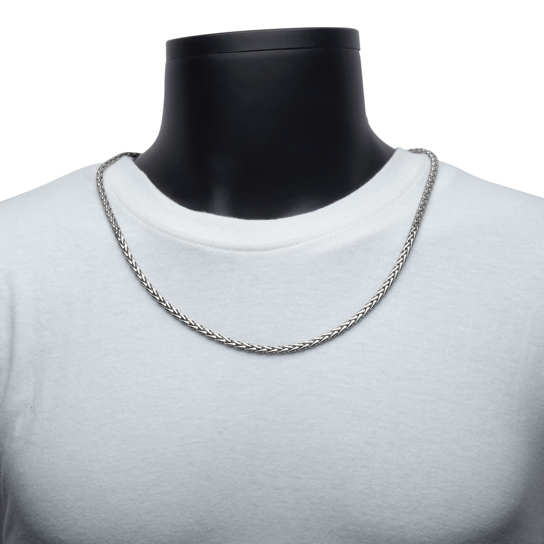 5mm High Polished Finish Stainless Steel Spiga Chain Necklace