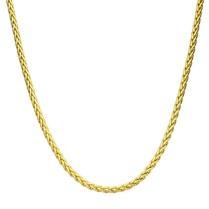 5mm 18Kt High Polished Finish Gold IP Stainless Steel Spiga Chain Necklace