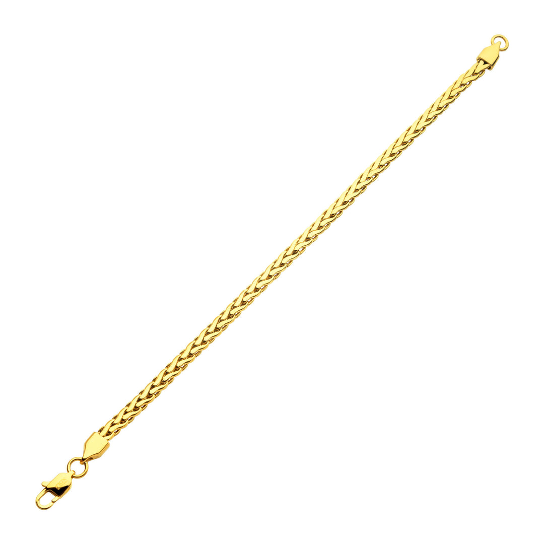 5mm 18Kt High Polished Finish Gold IP Stainless Steel Spiga Chain Bracelet