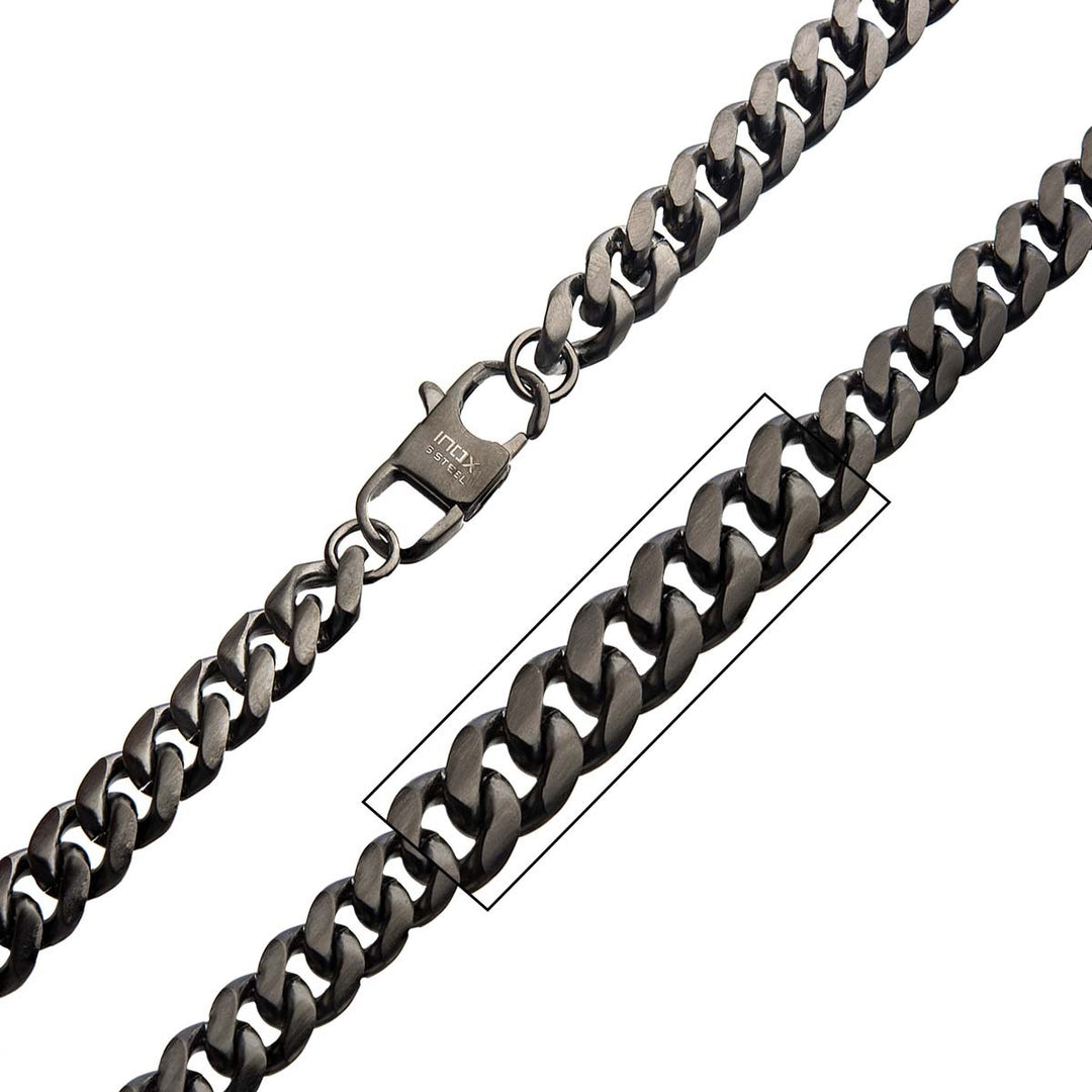 8.7mm Gun Metal Brushed Curb Chain