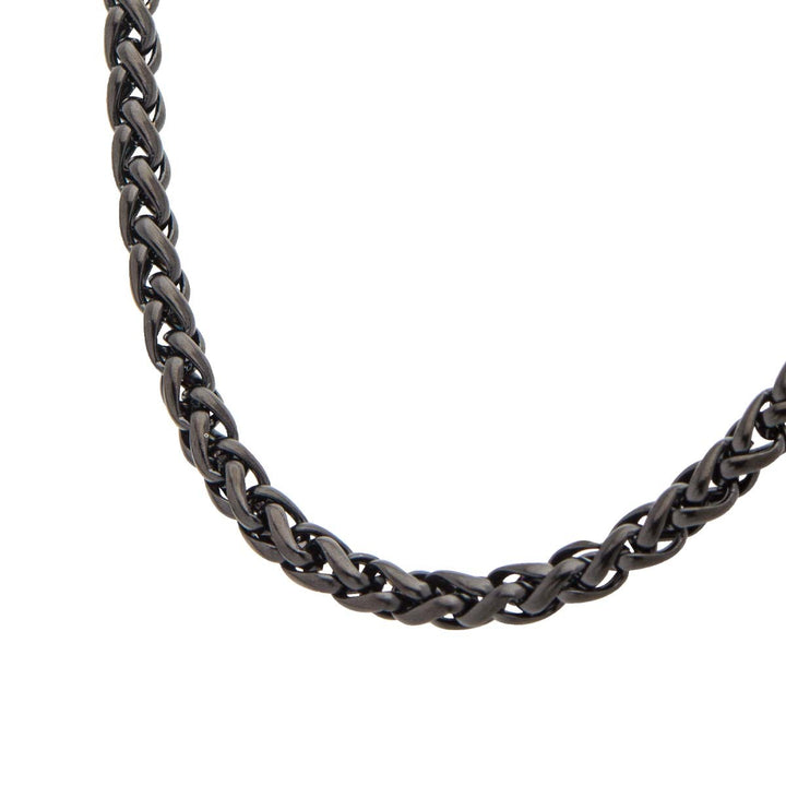 3.4mm Super Black Round Wheat Chain