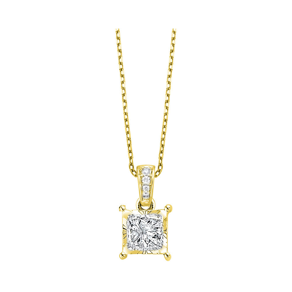 14Kt Yellow Gold Diamond 1/6Ctw Pendant