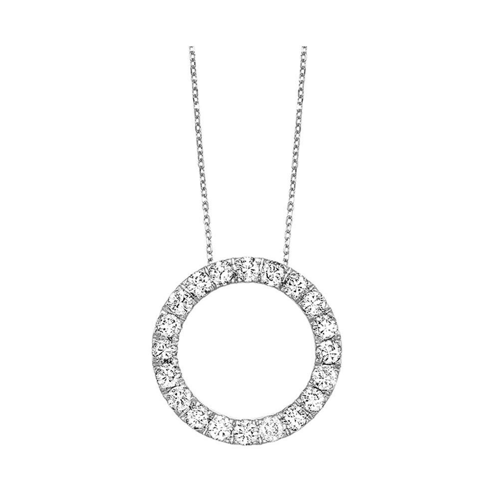 14Kt White Gold Diamond 1Ctw Pendant