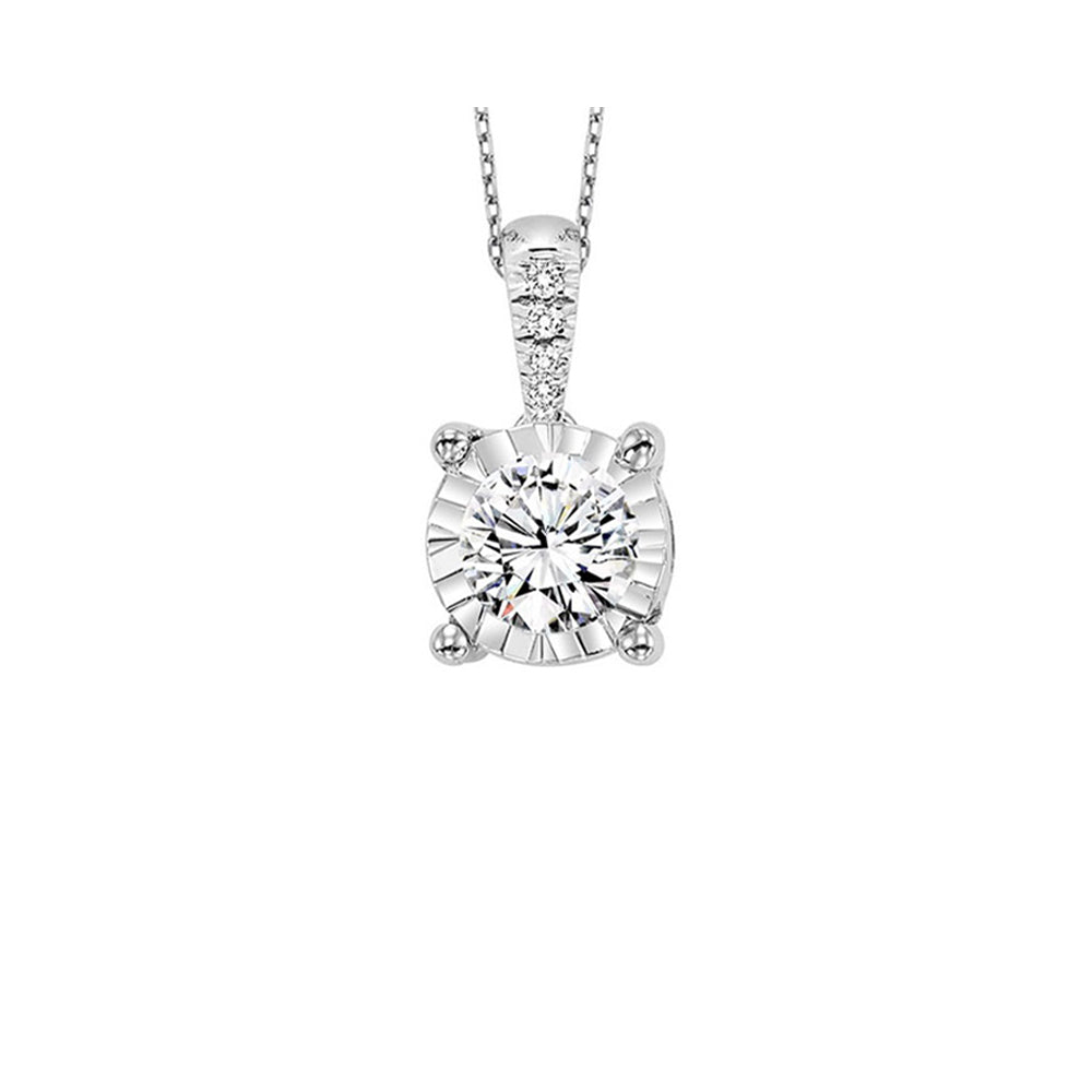 14Kt White Gold Diamond 1/10Ctw Pendant