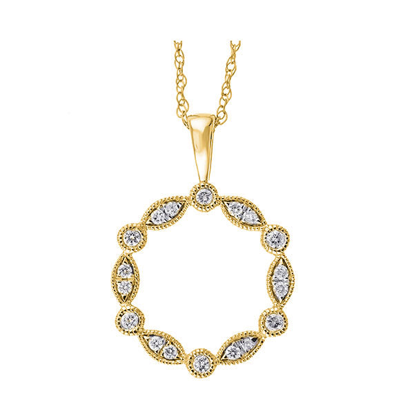 14Kt Yellow Gold Diamond 1/8Ctw Pendant