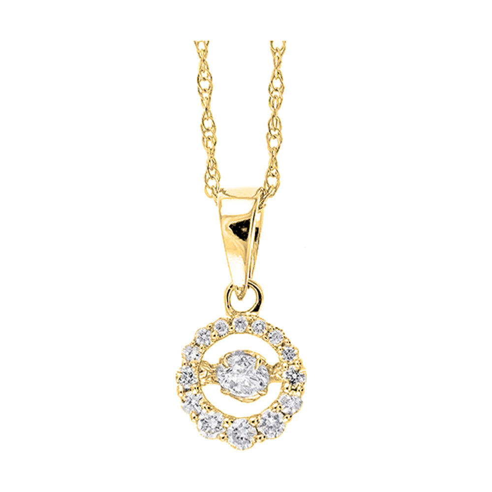 14Kt Yellow Gold Diamond 1/8Ctw Pendant