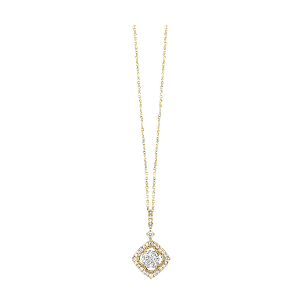 14Kt White Yellow Gold Diamond 1/2Ctw Pendant