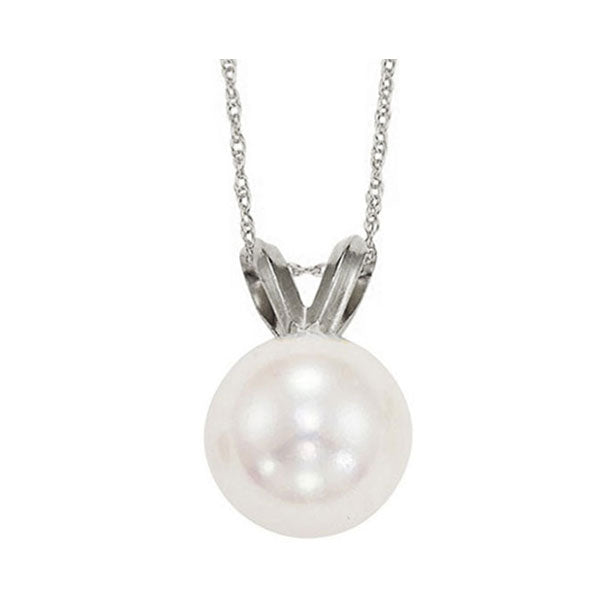 14Kt White Gold & Pearl 1/2Ctw Pendant