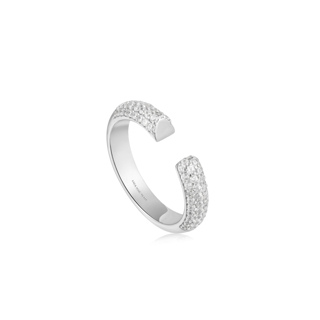 Silver Pavé Adjustable Ring