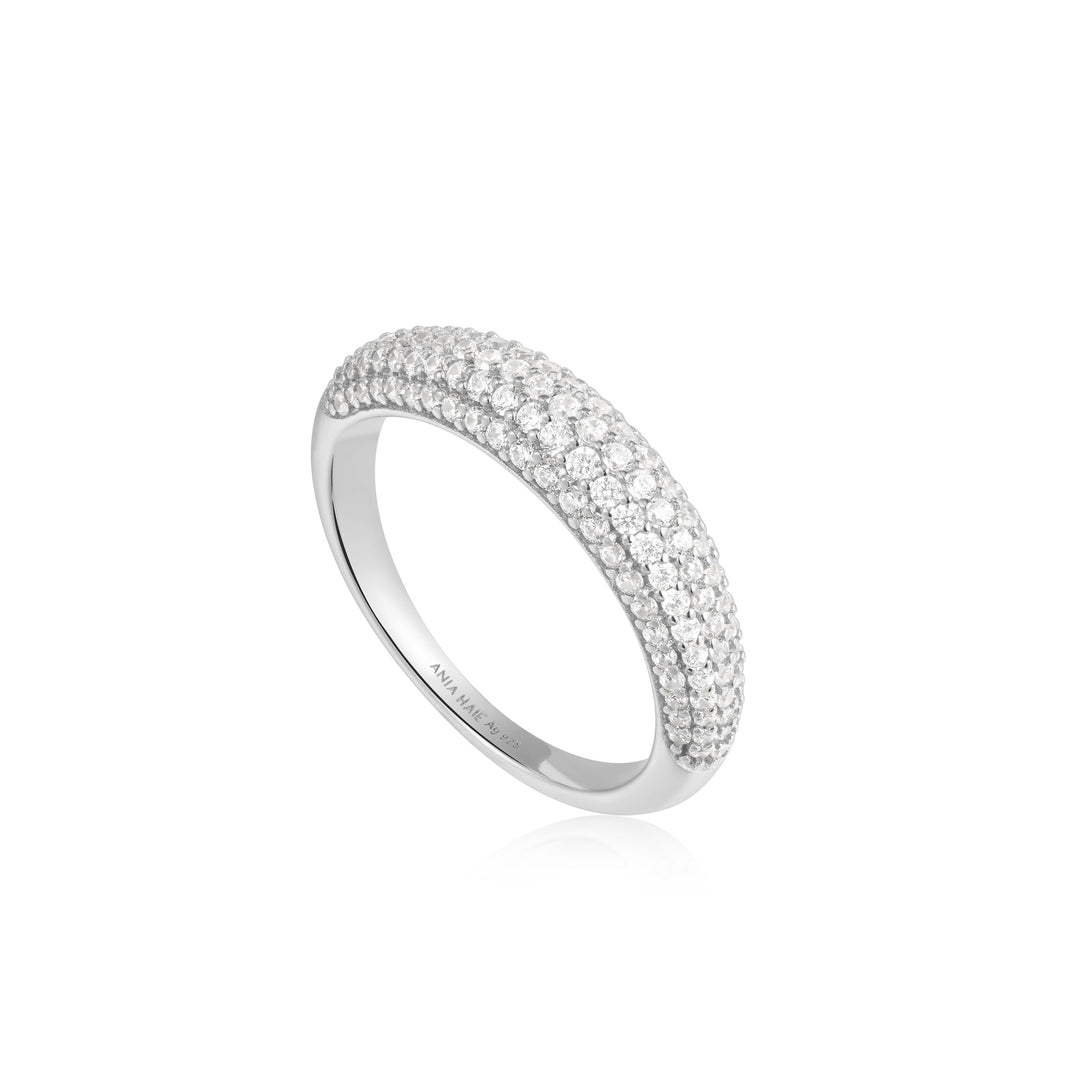 Silver Pavé Dome Ring