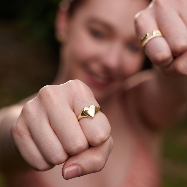 Silver Love Signet Ring