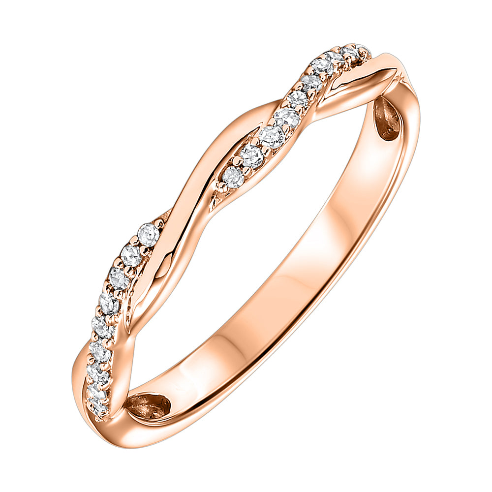 14Kt Rose Gold Diamond 1/10Ctw Ring