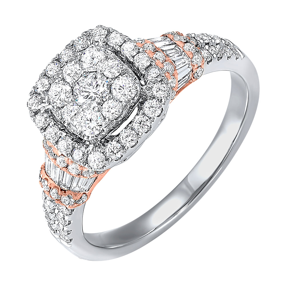 14Kt White Rose Gold Diamond 1Ctw Ring