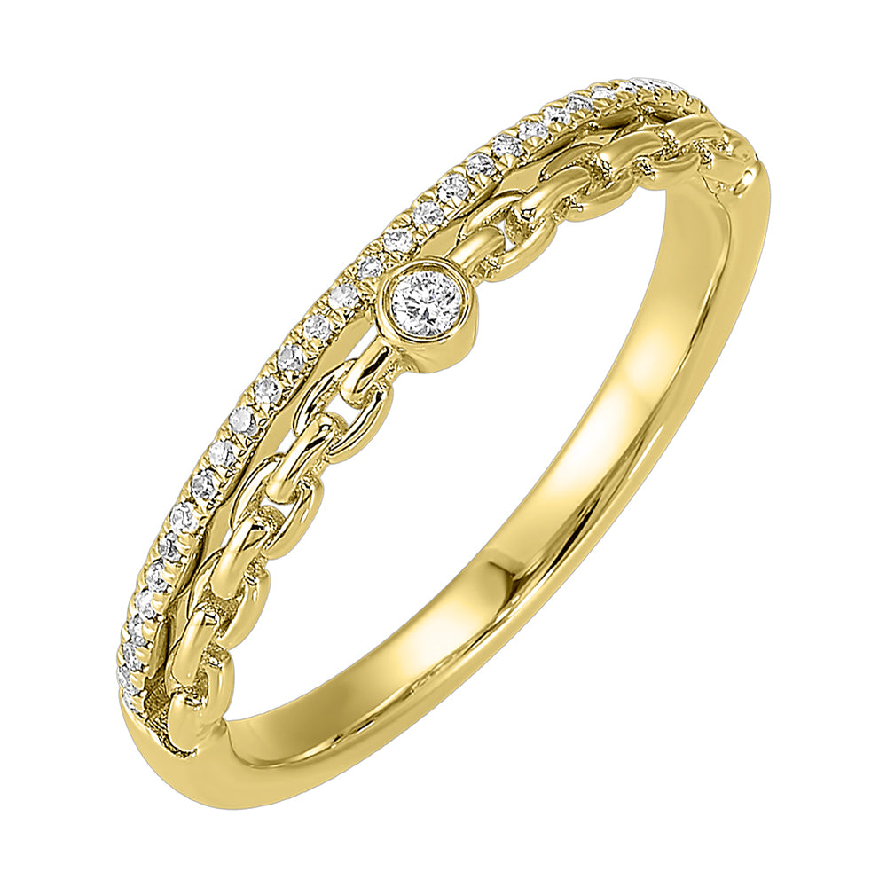 14Kt Yellow Gold Diamond 1/10Ctw Ring