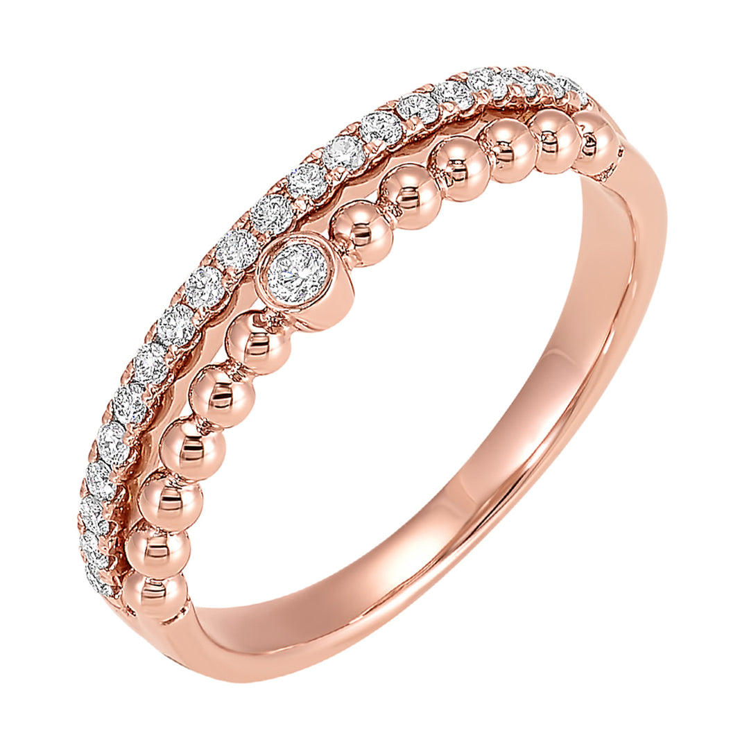 14Kt Rose Gold Diamond 1/5Ctw Ring